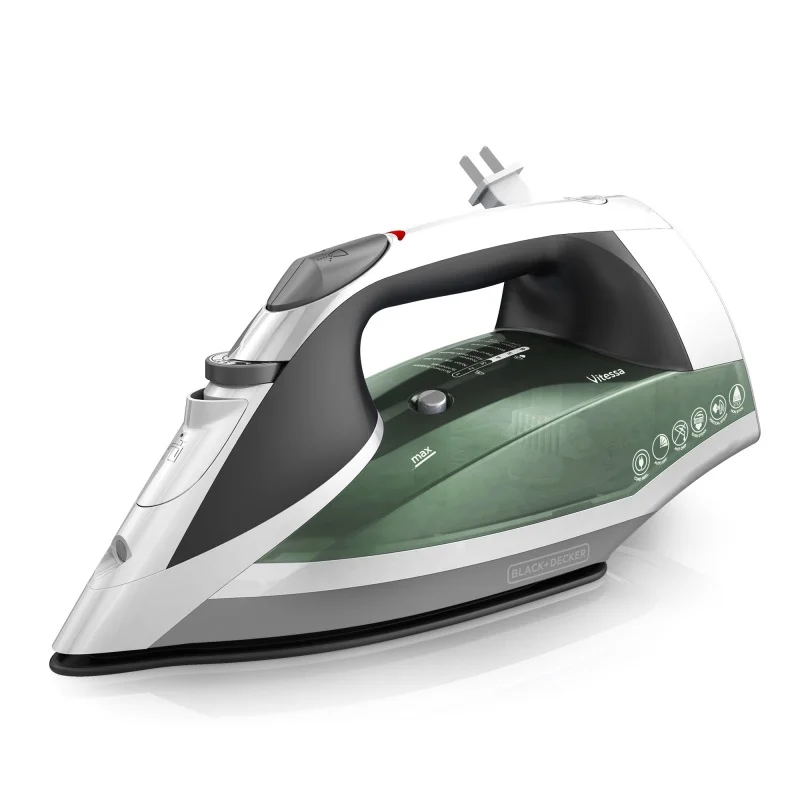 

Усовершенствованный паровой утюг BLACK DECKER Vitessa с выдвижным шнуром, Зеленый/Белый, ICR2020