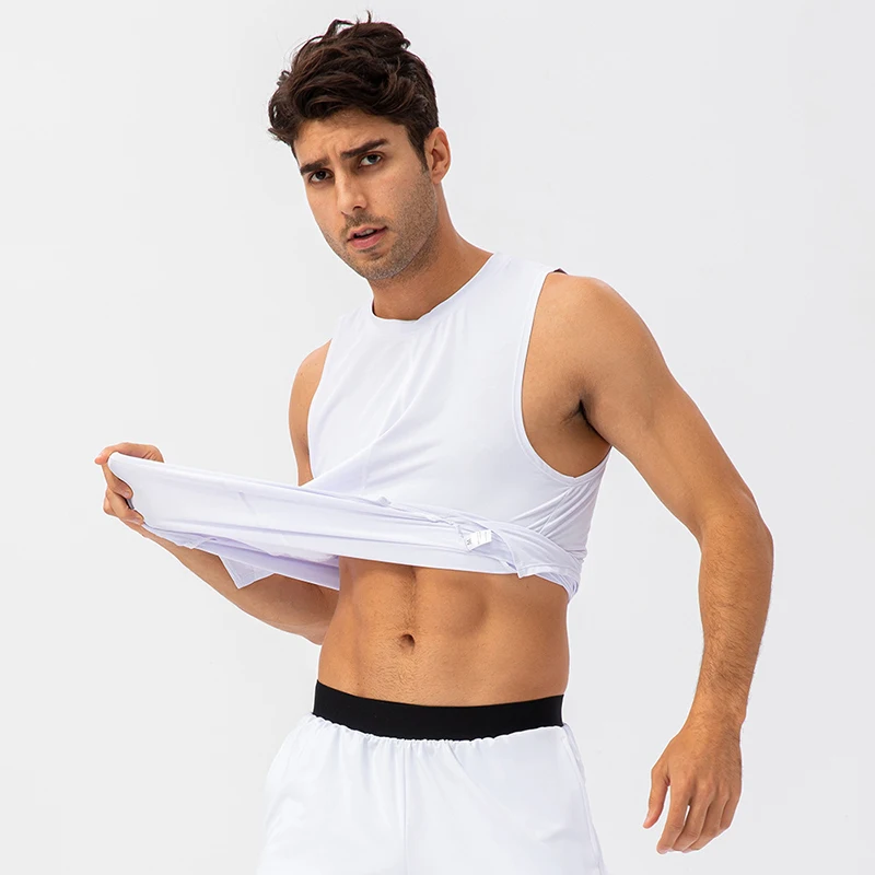 Men's Summer Fitness loose Running Vest Quick Dry Breathable Gym Workout Vest Muscle Athletic Shirt Workout Base Layer Tank Top 2