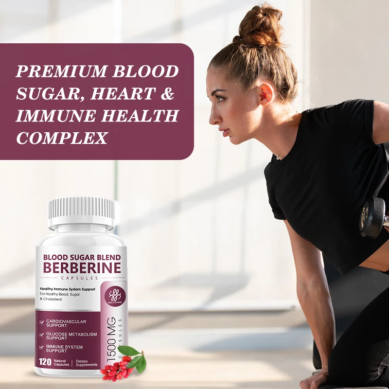 Berberine Supplement 1500mg with Ceylon Cinnamon Bitter Melon Green Tea Supports Immune Heart Health & Gastrointestinal berberine capsules
