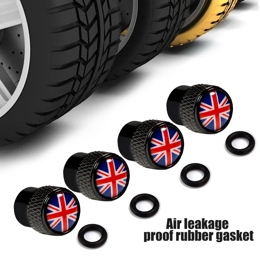 4x BLACK Metal Tire Valve Air Dust Cover Stem Caps - Wheel Car Truck SUV Bike US