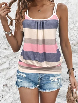 Holiday Casual Color-Block Striped Camisole Top Women's 1