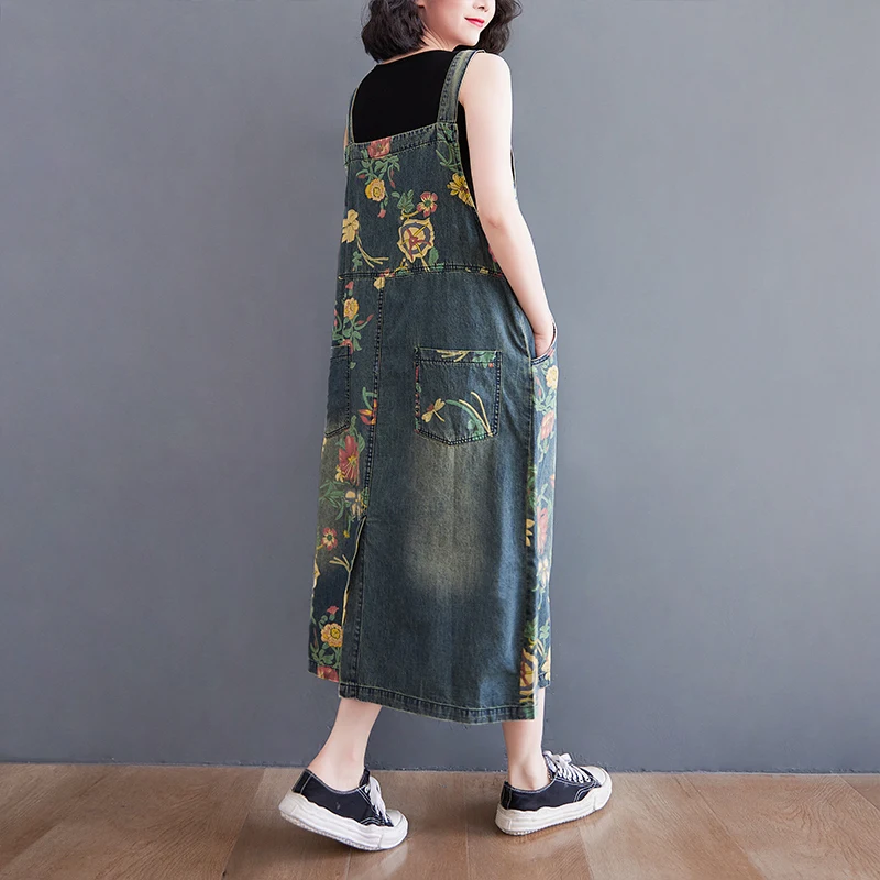 Denim Dresses Summer Women Vintage 