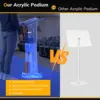 Podium With Light, Clear Acrylic Pulpit For Churches, Church Pulpit Podium Lectern Clear Acrylic Podium Stand Reception Stand 4