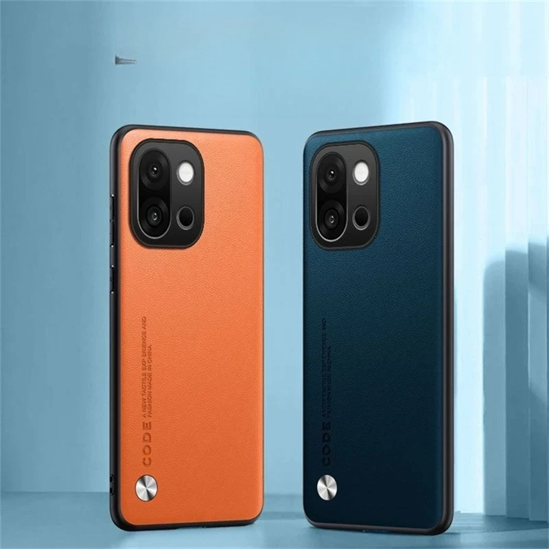 Enhanced Product Title:  
Premium Plain Leather Silicone Case with Camera Protection - Shockproof Hard Bumper