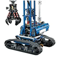 1400 Piece Bricks Motorized Crawler Crane Mobile Tower Crane Technical City Model Building Blocks Boy Birthday Gifts Kids Toys 6