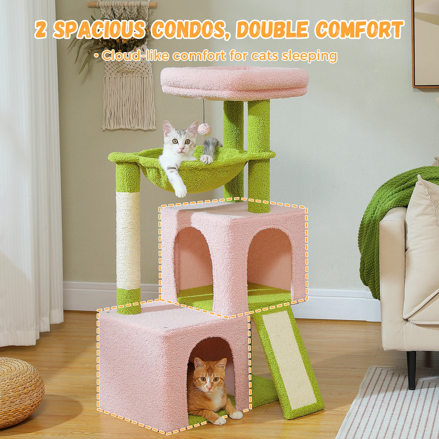 Multi Level Cat Tree Tower with Scratching Post