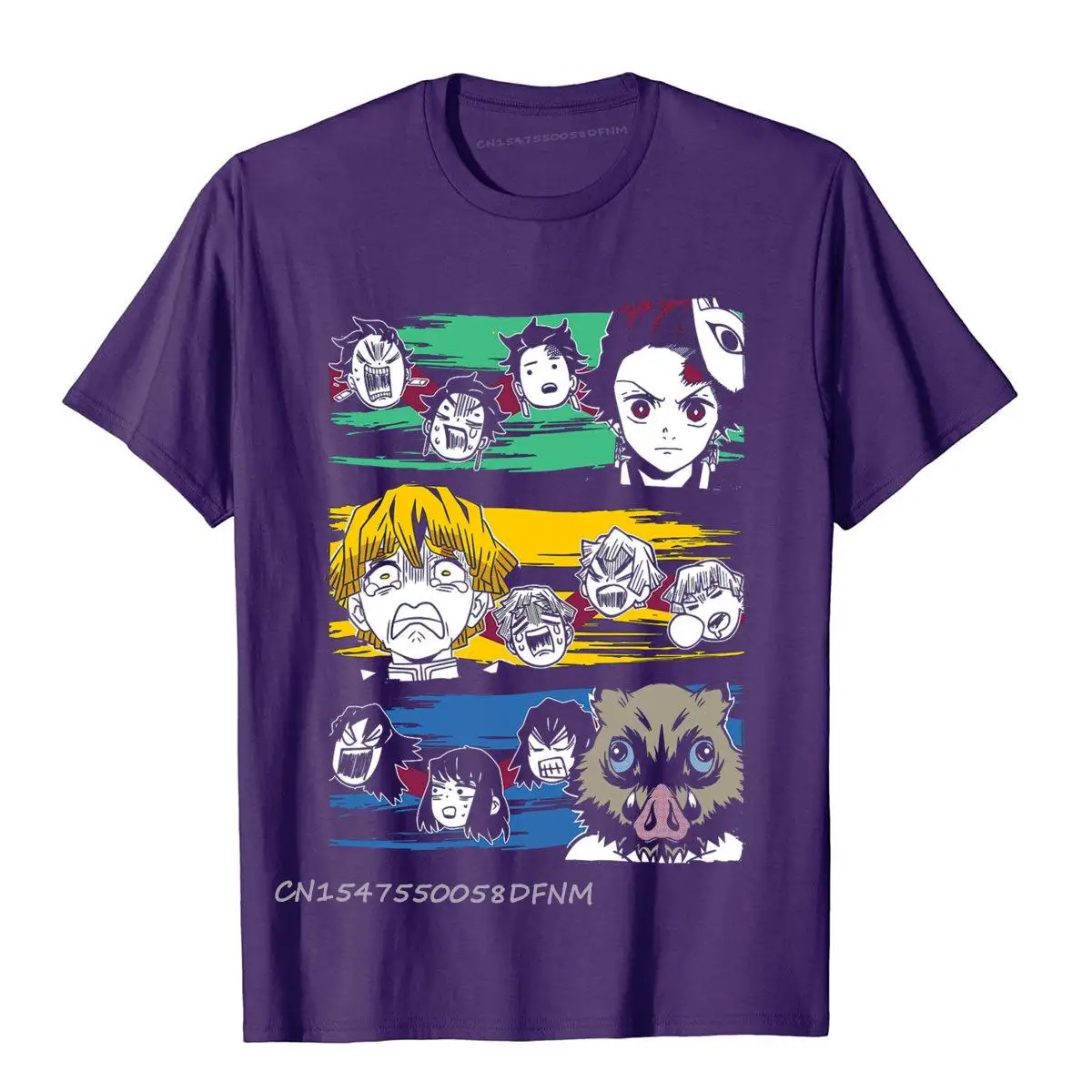 Customized cute art demon slayer anime Fitness  T Shirt Designer Cotton Student T Shirt e artpurple