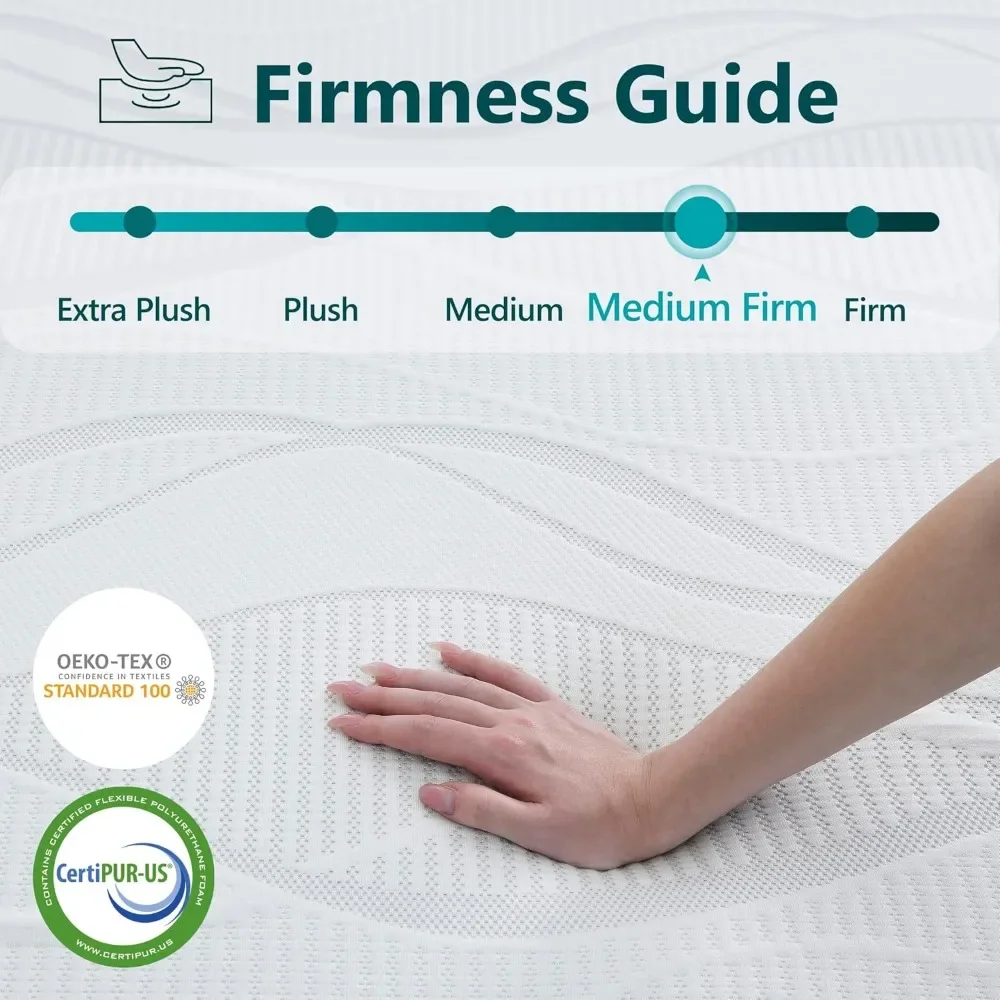 King Size Mattress for Pressure Relief,12 Inches Cooling Gel Memory Foam Hybrid Mattress, King Mattress in a Box with Individual 4