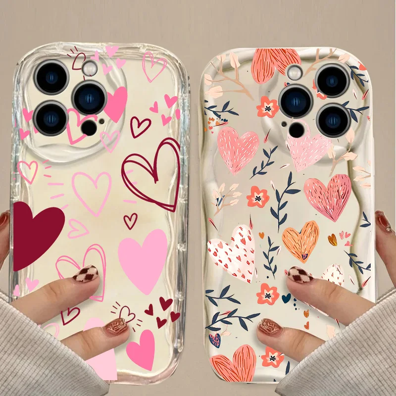 Whimsical Leaves & Flowers Silicone Phone Case Cover
