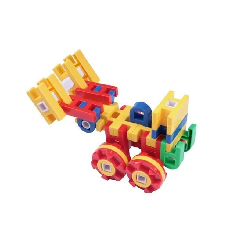 Candice guo! educational plastic toy blocks domino pipeline gear stick animal sunflower little sun kid birthday Christmas gift
