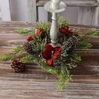Gorgeous Holiday Candle Holder with Stunning Floral Wreath Perfect for Christmas Decorations and Table Centerpieces 6