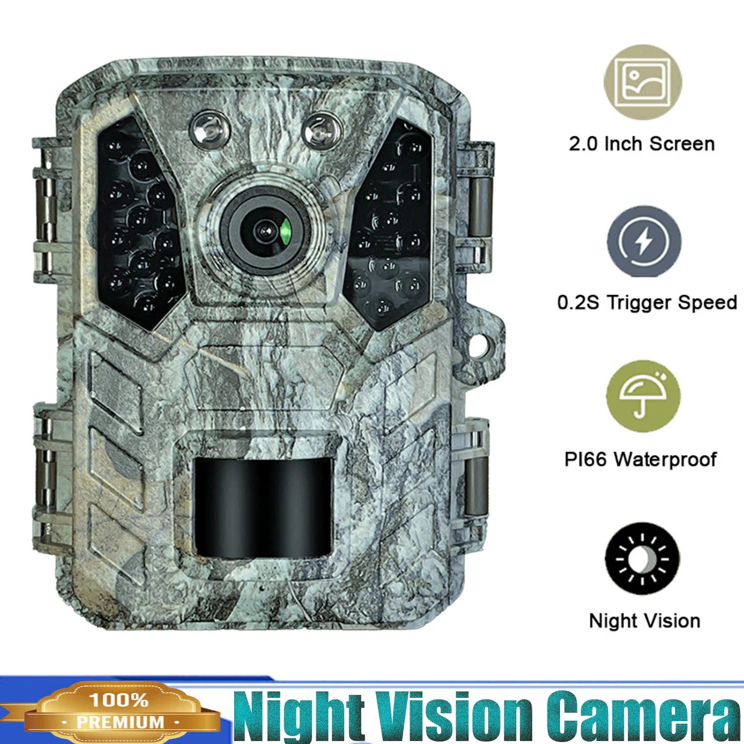 

Trail Camera,Infrared Night Vision Waterproof DV Hunting Camera,32 Million Pixels 1080P HD 90° Wide Angle,0.2S Motion Activated
