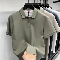 Grande taille hommes coton polos à manches courtes col rabattu brodé T-shirts ample homme Polo sport décontracté hauts 6