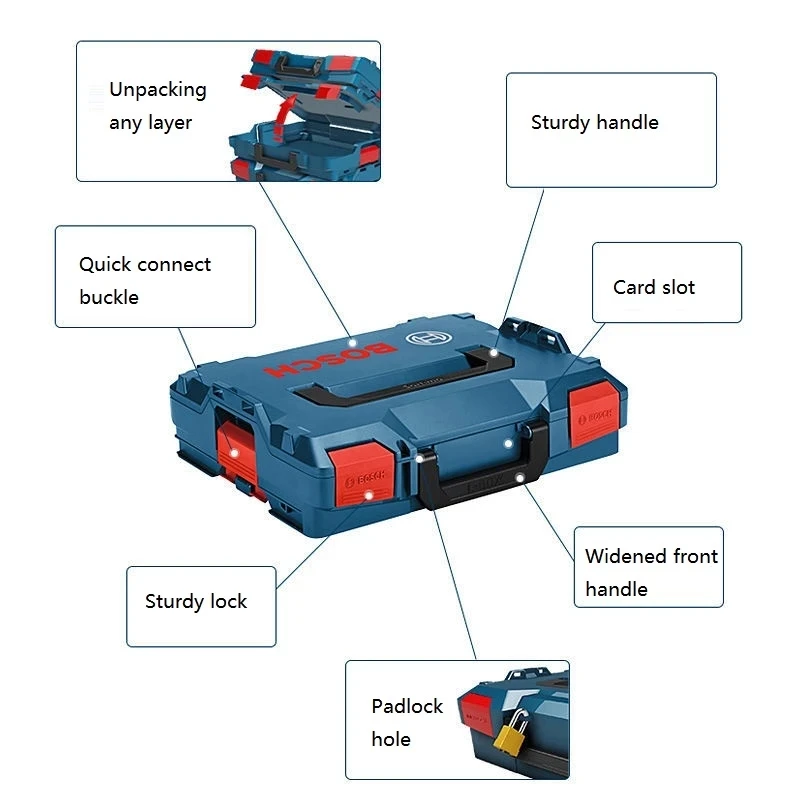 Bosch Profesional Tool Box L-BOXX Carry Case Suitcase Hardware Large Capacity Storage Box Stack-embedded Combinable Plastic Box 3