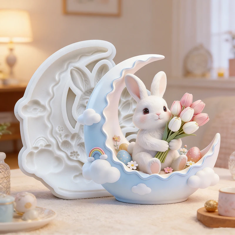 Moon Rabbit Flower Mold 3
