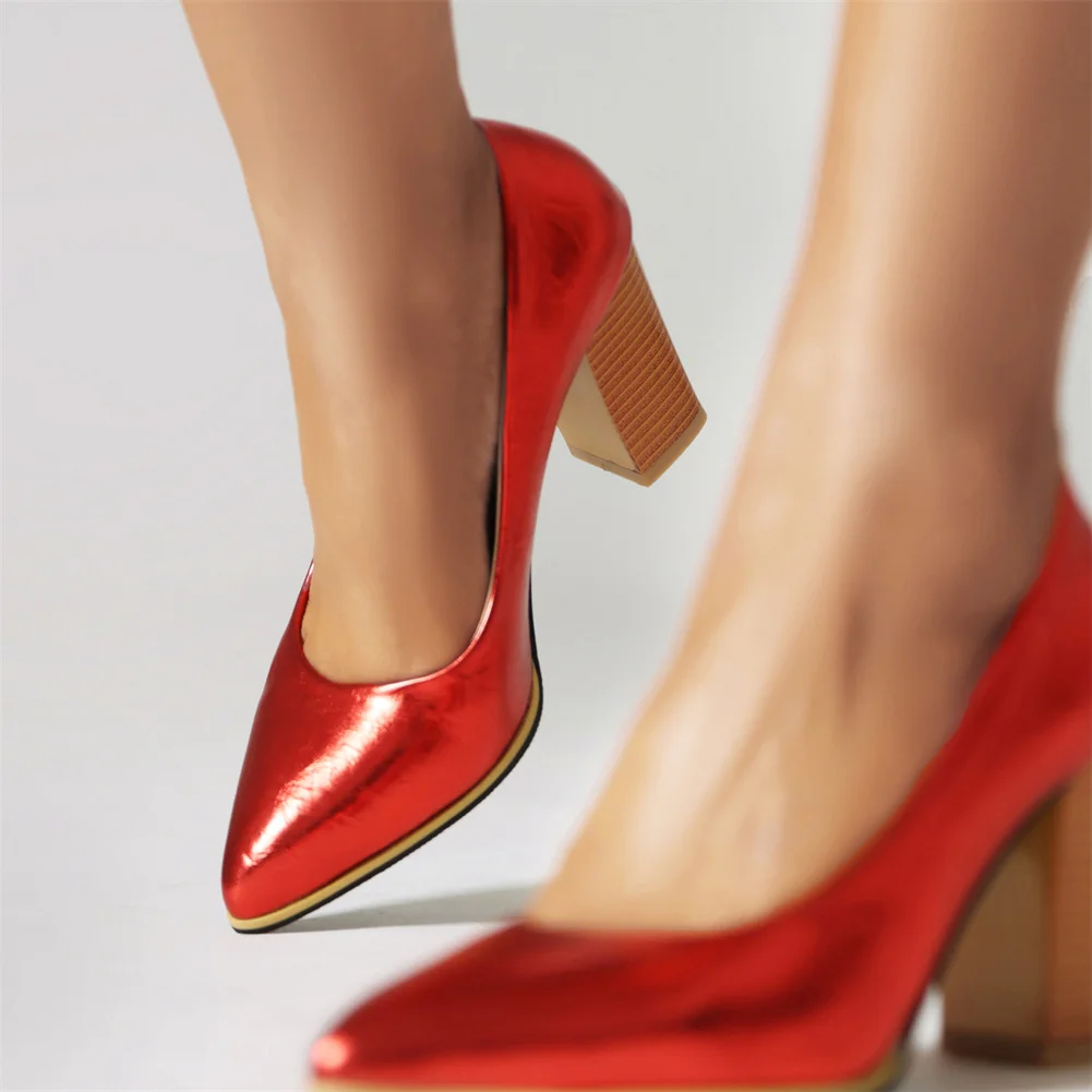 Big Size 43 Brand New Female Pointed Toe Pumps Fashion Spring Autumn Thick High Heels women's Pumps Party Office Shoes Woman