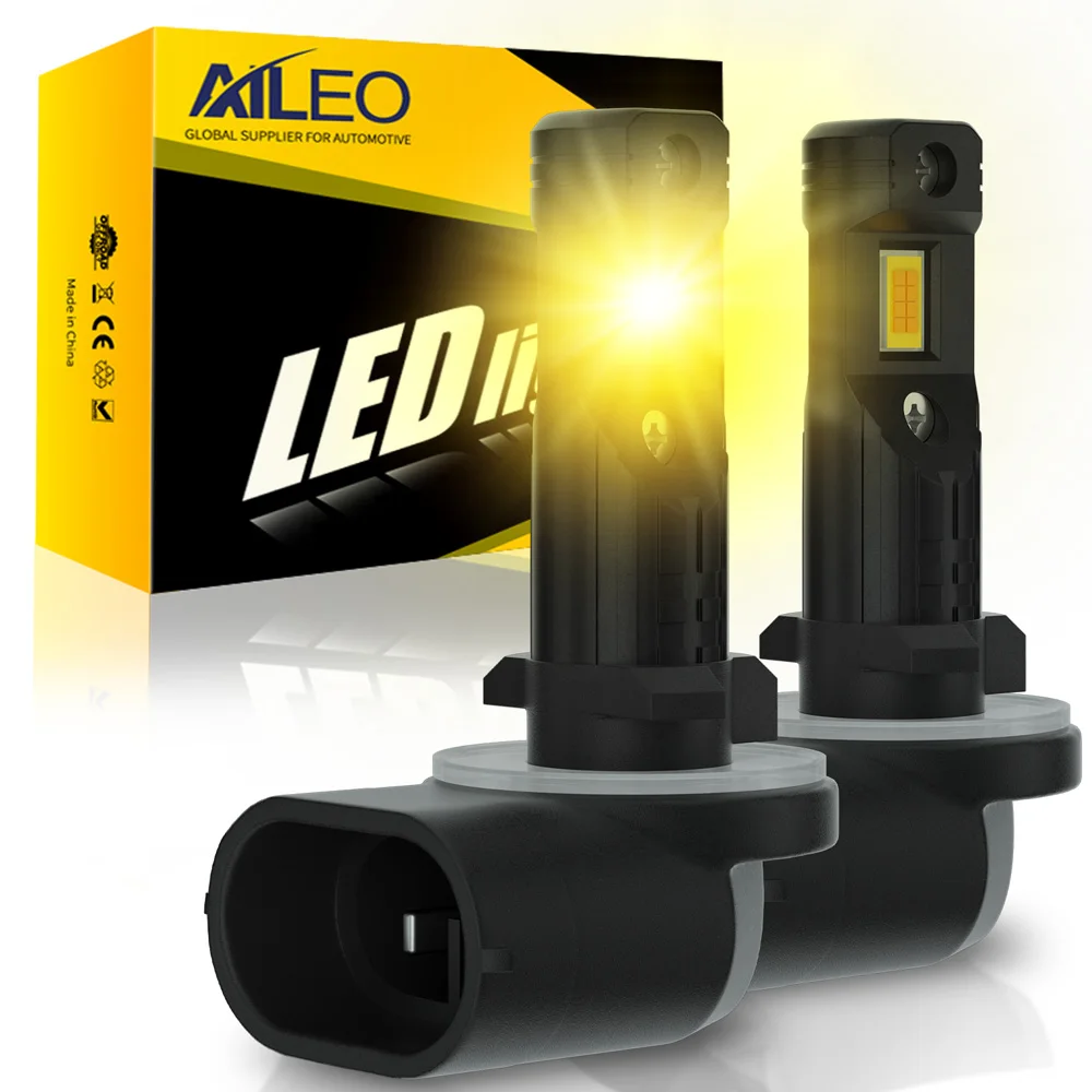 AILEO-2-Pcs-880-881-H27-LED-3000K-Golden-Yellow-Car-fog-Light-Bulb ...
