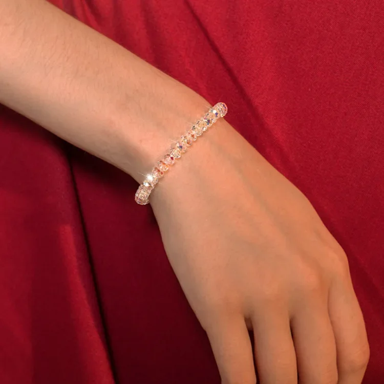 Fashion Colorful AB Crystal Beaded Bracelets For Women Temperament Handwork Bracelets & Bangles Charms Jewelry beaded bracelet stone bead bracelet