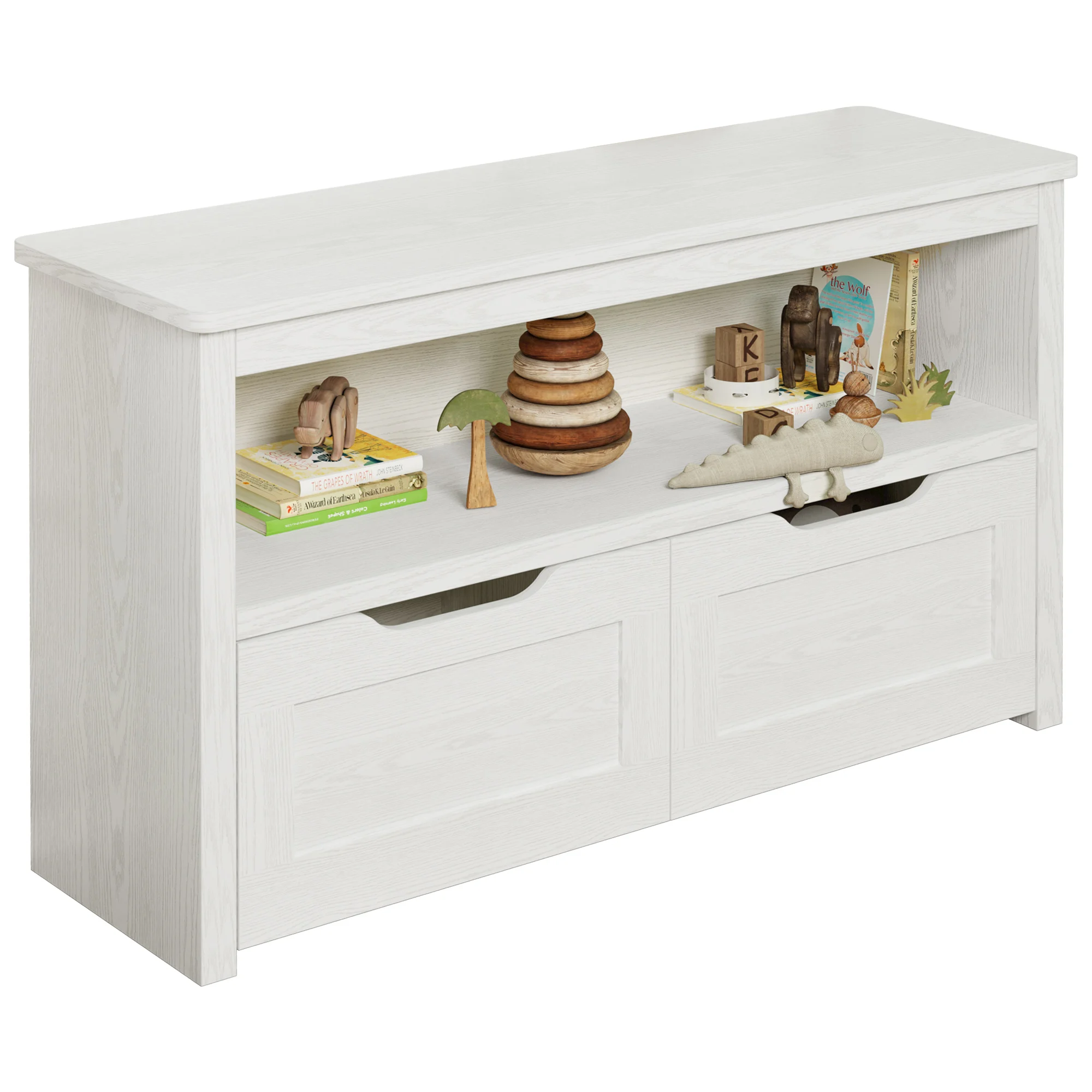 IRONCK Toy Storage Organizer for Boys and Girls, with Drawers, Wheels and Open Shelf for Nursery, Playroom, and Bedroom, White 3