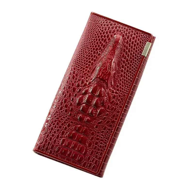 Leather Wallet Bag Large Capacity Clutch Crocodile Pattern Wallet Ladies Wallet Long Zipper Pattern