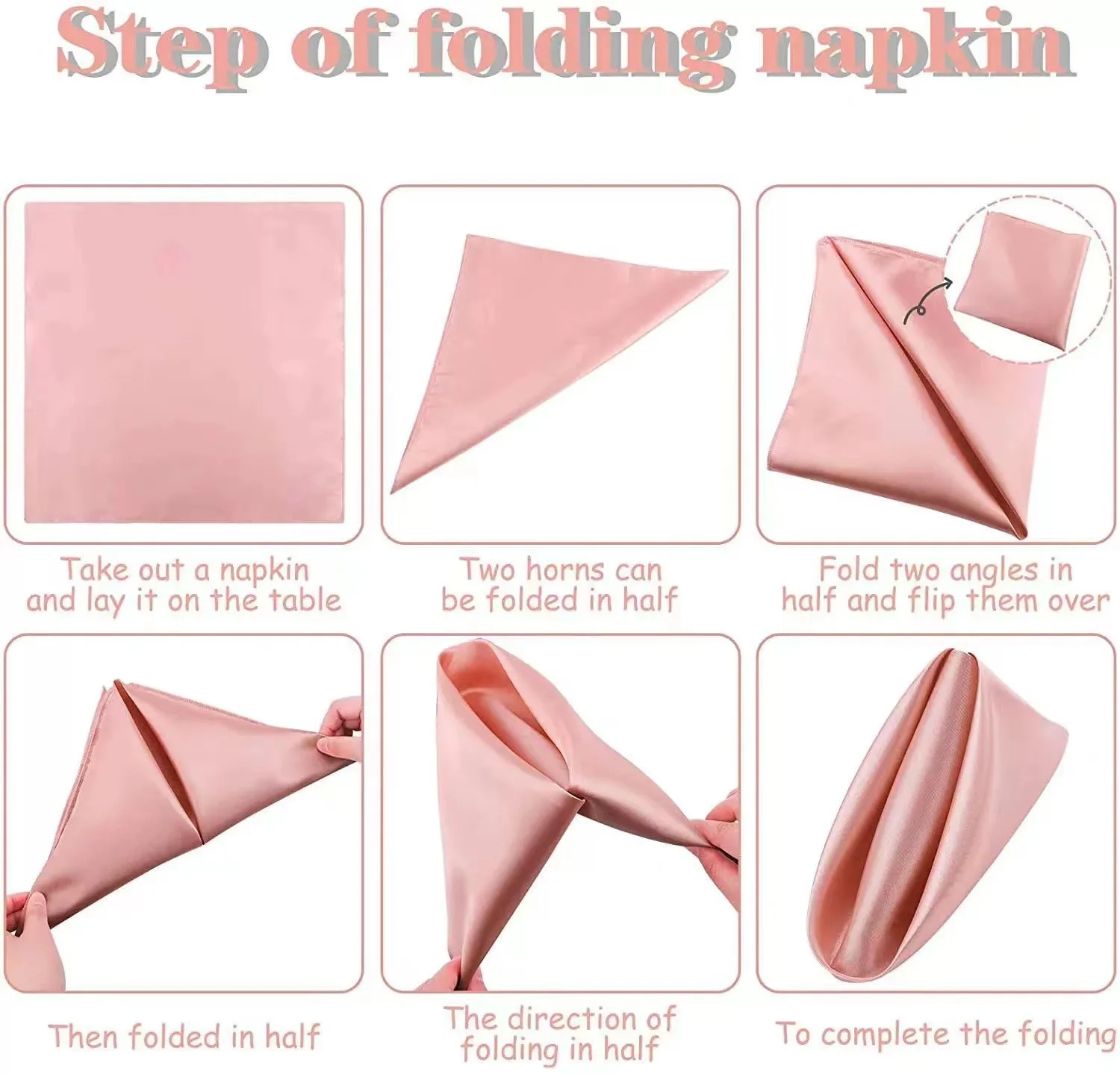 Description Picture 4 of item12pcs Table Napkins  Kerchief 30*30cm Dinner Bistro Event Satin Romantic Wedding Decoration Washable Restaurant Supplies Cloth