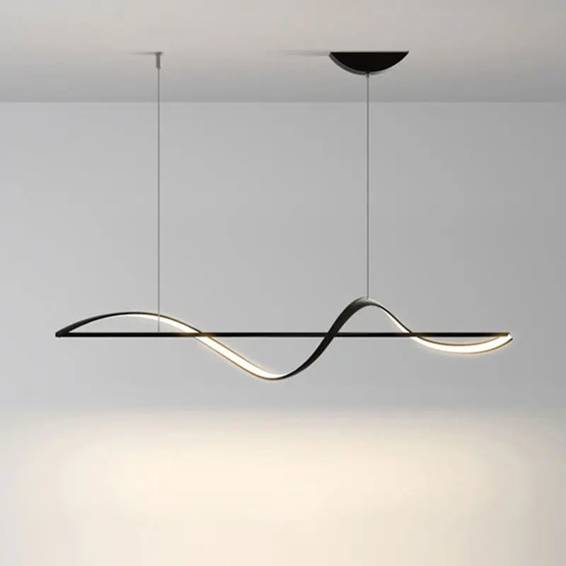

LED Pendant Light 120CM Black Gold Minimalist Modern Chandeliers Pendant Lamp Dining room Kitchen Resturant Table Hanging Lamp