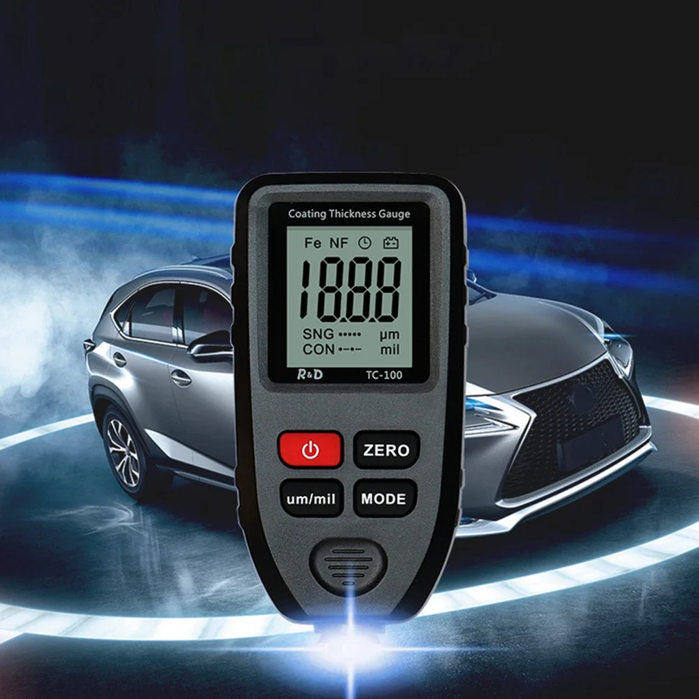 Coation Thickness Gauge 0.1micron/0-1300 Car Paint Film Thickness Tester Car Coating Measuring Tools Automotive Paint Meter