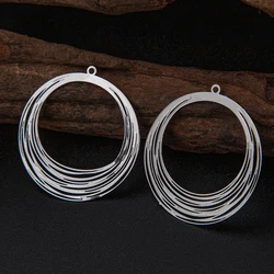 Elegant Hollow Round Filigree Charms - Set of 10 (White Gold)