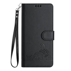Leather Flip Wallet Anti - Theft Brush Case, Premium Protective Cover for T - Mobile T Phone 3 (Black)
