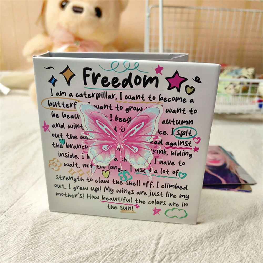 

Cute Butterfly Kpop Idol 3 Inches Photocard Holder Binder Photo Album Photocards Collect Book Album for Photographs Stationery