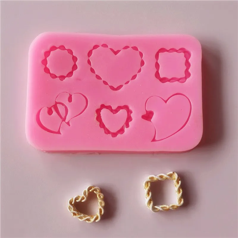 

Love Chain Square Liquid Silicone Cake Mold DIY Fondant Cake Chocolate Dessert Pastry Embellish Kitchen Baking Accessories Tools