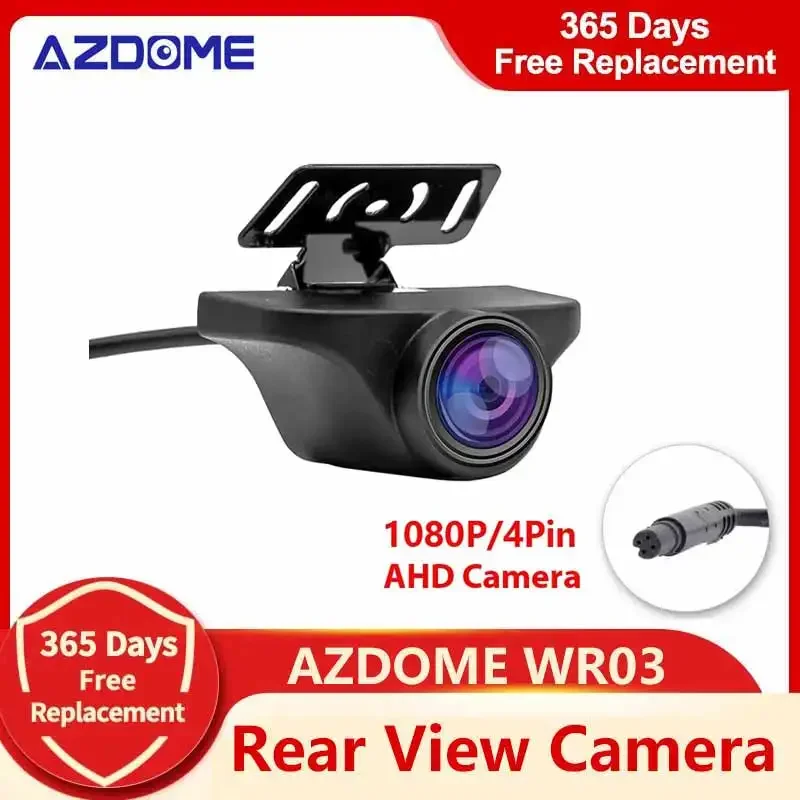 

AZDOME WR03 AHD Car Rear View Camera 4 pin For M63 Lite PG17 M300S DVR Mirror Dashcam Waterproof 2.5mm Jack 1080P Rear Camera