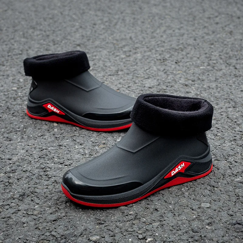 Popular Men's Rain Boots New Waterproof Low Top Rain Boots Lightweight and Non Slip Men's Shoe Versatile Casual Shoe