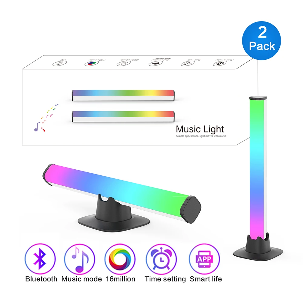LED 조명 블루투스 RGB 다채로운 테이블 램프, 원격 음악 동기화 침실 게임 데스크탑 조명 침대 옆 바닥 램프