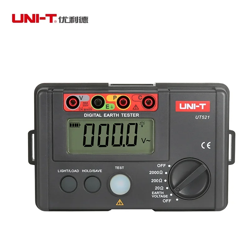 

Цифровой прибор для проверки наземного сопротивления UNI-T UT521 0-200 в 0-2000, электрическая система, вольтметр, хранилище, хранение данных с большим диапазоном