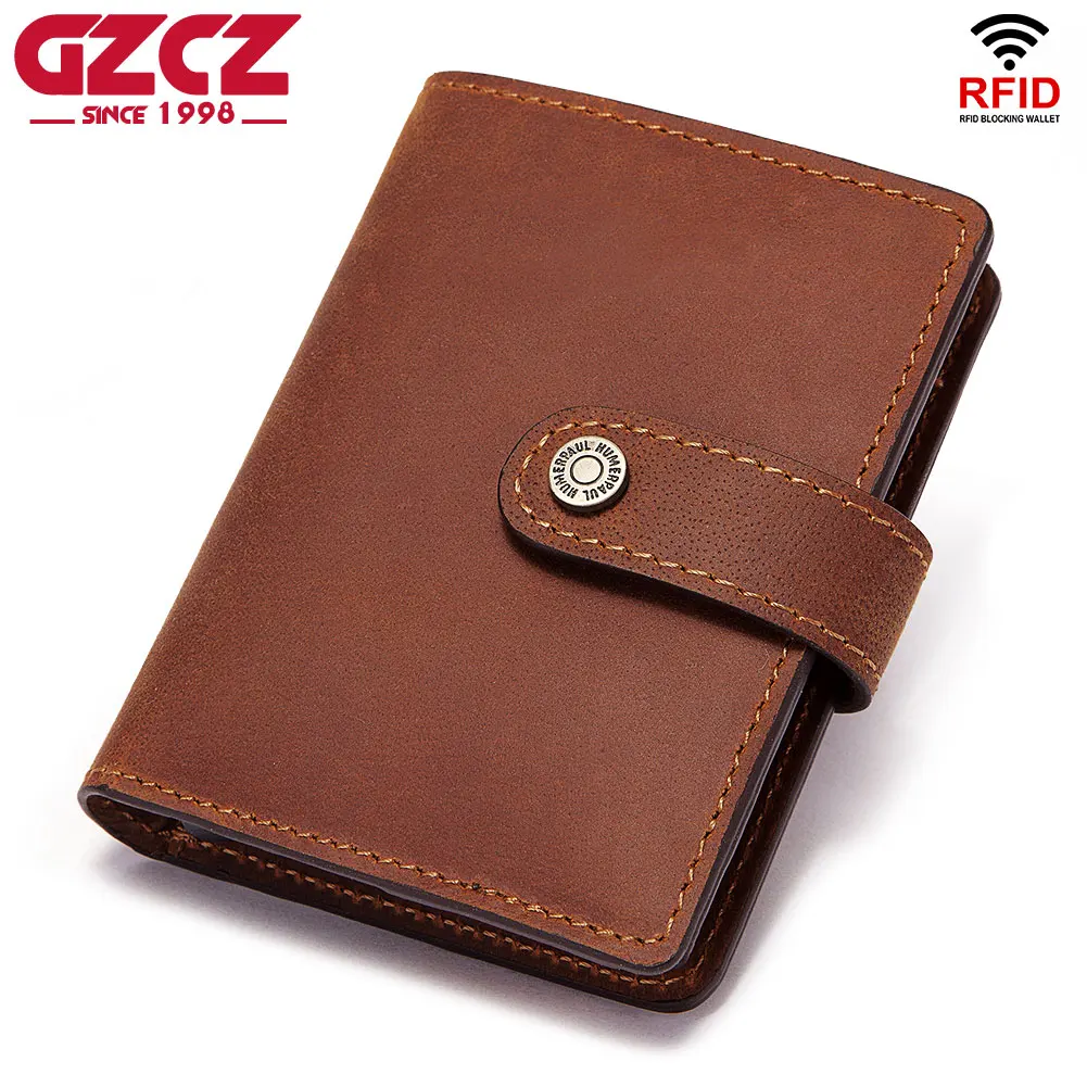 

Модный мужской кошелек из натуральной кожи с радиочастотной идентификацией 2023, винтажные короткие мужские кошельки, мужской кошелек на молнии, кошелек, портмоне высокого качества