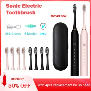 Sonic Electric Toothbrush IPX7 Waterproof Oral Care Whitening Tooth Brush Rechargeable Automatic Adult Powerful Smart Toothbrush