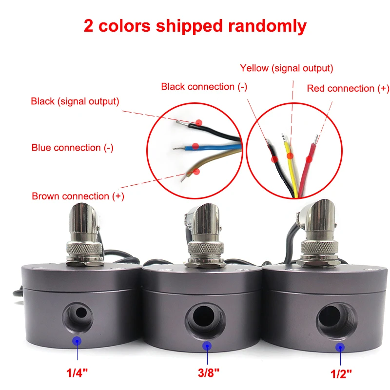 1/4" 3/8" 1/2" Oval Gear Flowmeter Aluminum Alloy 1.75Mpa Oil Flow Sensor Hall Sensor Suitable For Gas Stations DC5~18V