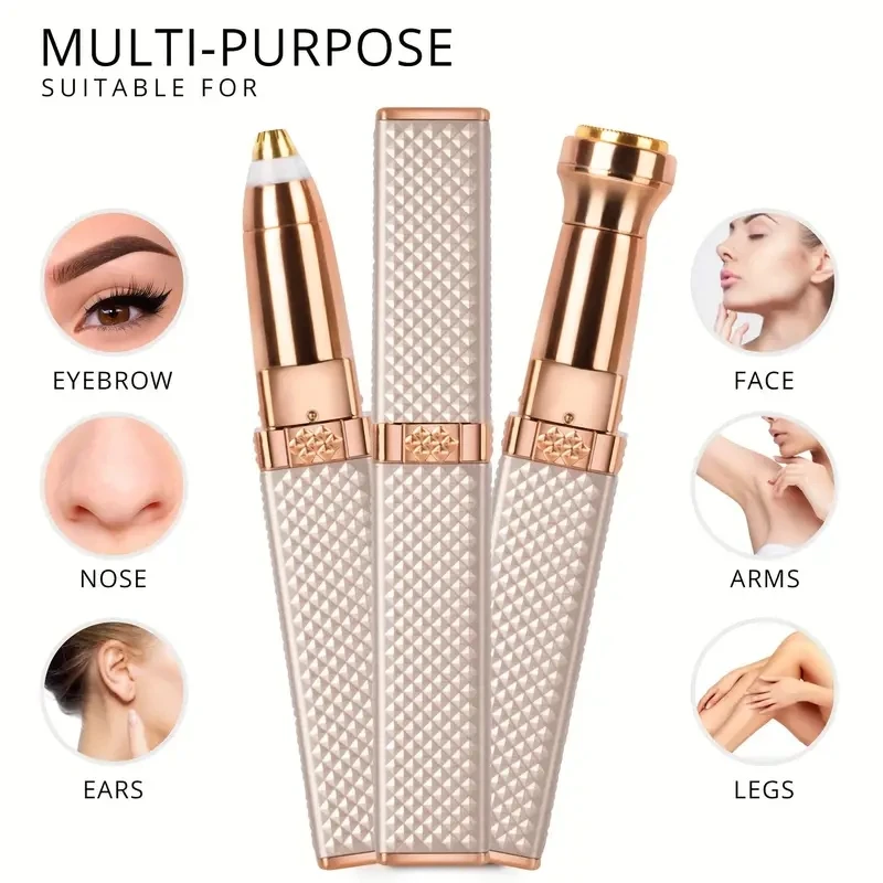 1pc Rechargeable 2-in-1 Eyebrow Razor and Hair Shaver with LED Light hair shaver,eyebrow razor and hair shaver,electric razor