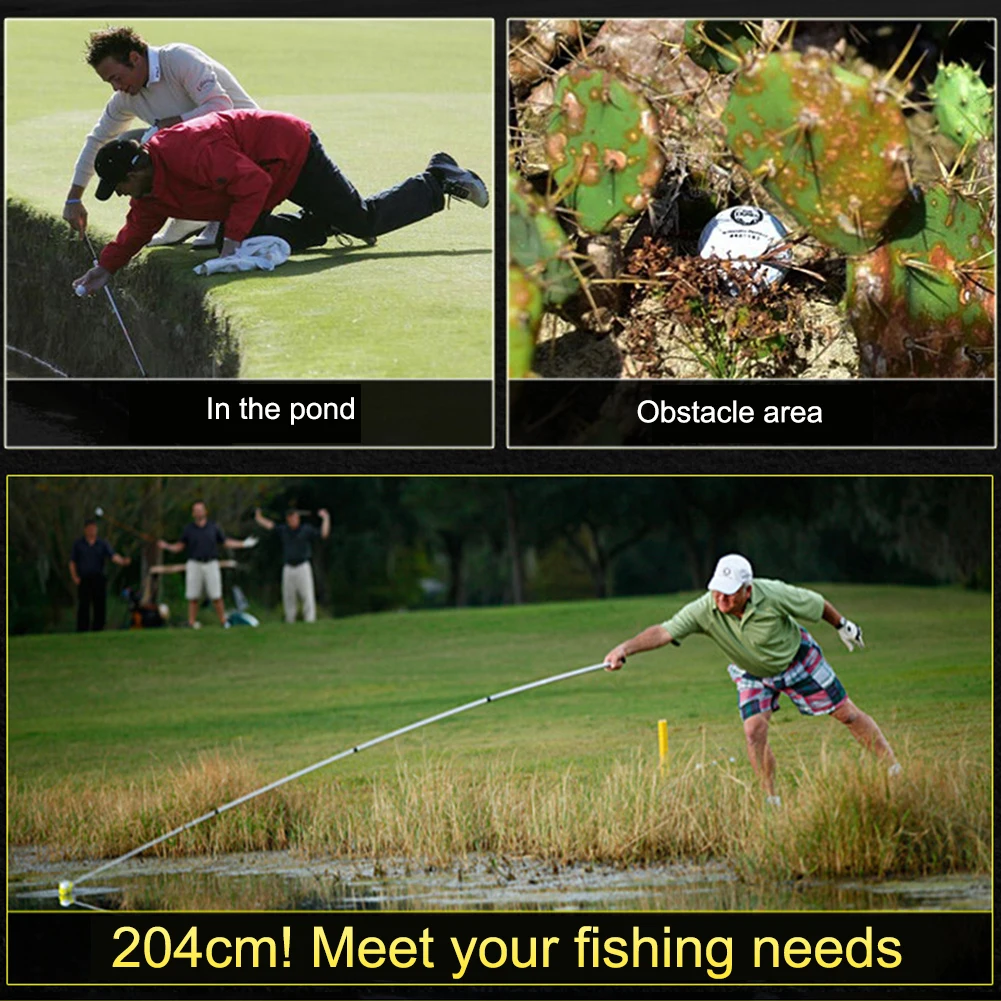 8 Sections Extandable Golf Ball Retriever Picker Stainless Steel Catcher Easy Storage with Automatic Locking Scoop