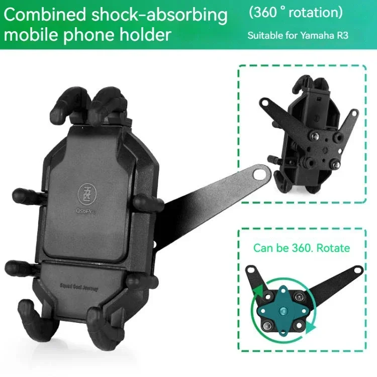 

Motorcycle Rearview Mirror handlebar Mobile Phone Holder GPS Stand Bracket For Yamaha YZFR3 YZF R3 YZF-R3 Motorbike Accessories
