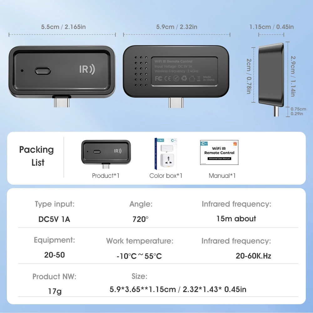 Tuya WiFi IR Remote Control Smart Home Universal Infrared Remote for TV Air Conditioner Smart Life APP Voice for Alexa Google