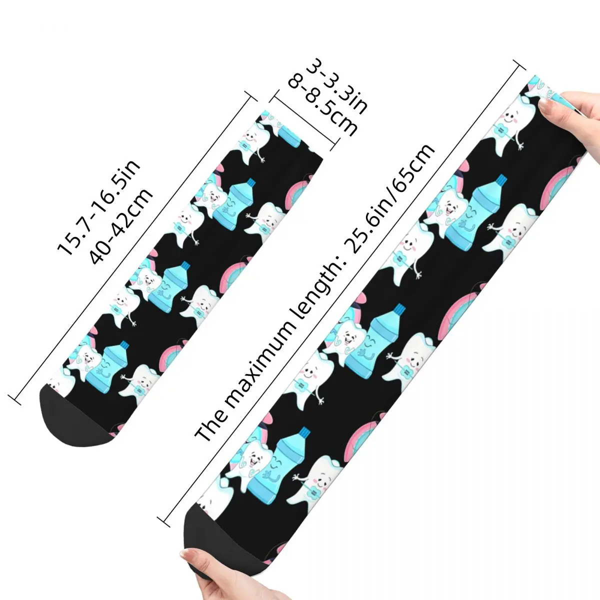 Pack de dentiste drôle et chaussettes à motif de dents, chaussettes de sport Kawaii, chaussettes à motif de dessin animé