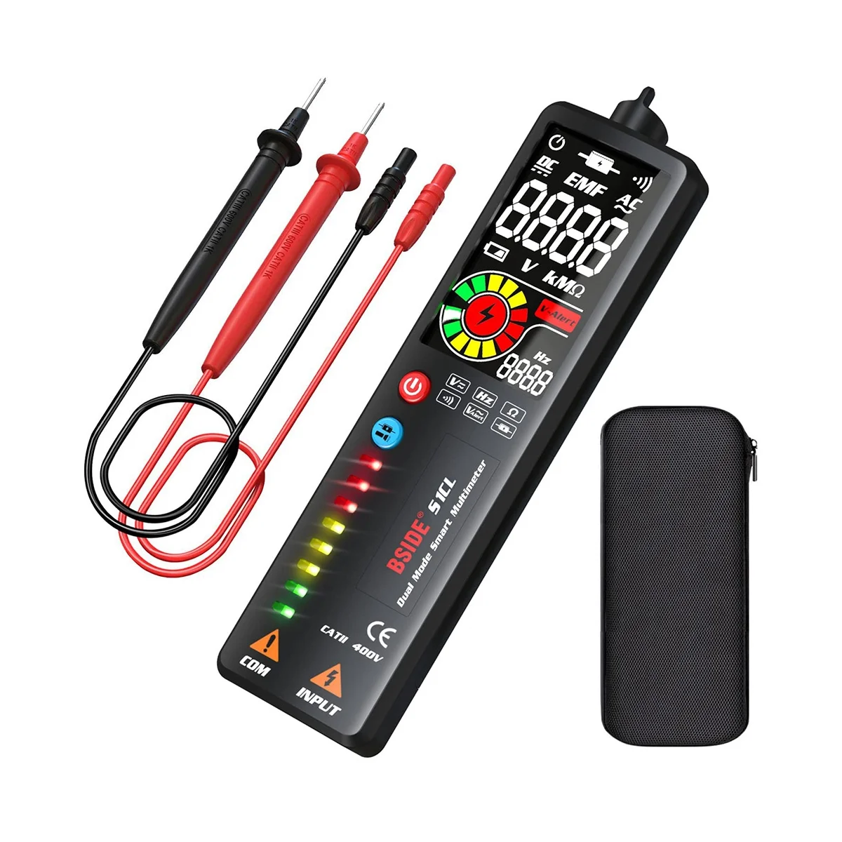 

BSIDE S1CL Voltage Tester LCD 3-Results Display AC Voltage Detector Non-Contact with Adjustable Sensitivity Multimeter