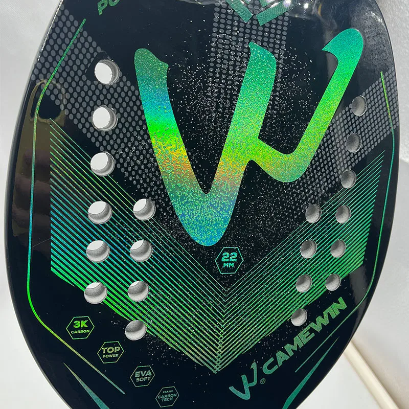 Beach Tennis Racket Full Carbon Fiber Frame 3K Feminino Masculina Kit Rude Surface Treatment Beginner Camewin tennis racket,tennis racket set