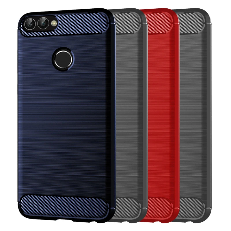 Carbon Fiber Shockproof Case for Huawei P smart 2018 Silicone Case for Nova Lite 2 Huawei Y7S Bumper Back Cover Coque Fundas 2