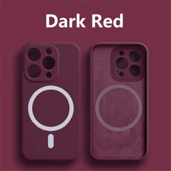Premium Magnetic Liquid Silicone Case with Camera Precision Hole for 7 - 8 - SE 2020 (Dark Red)