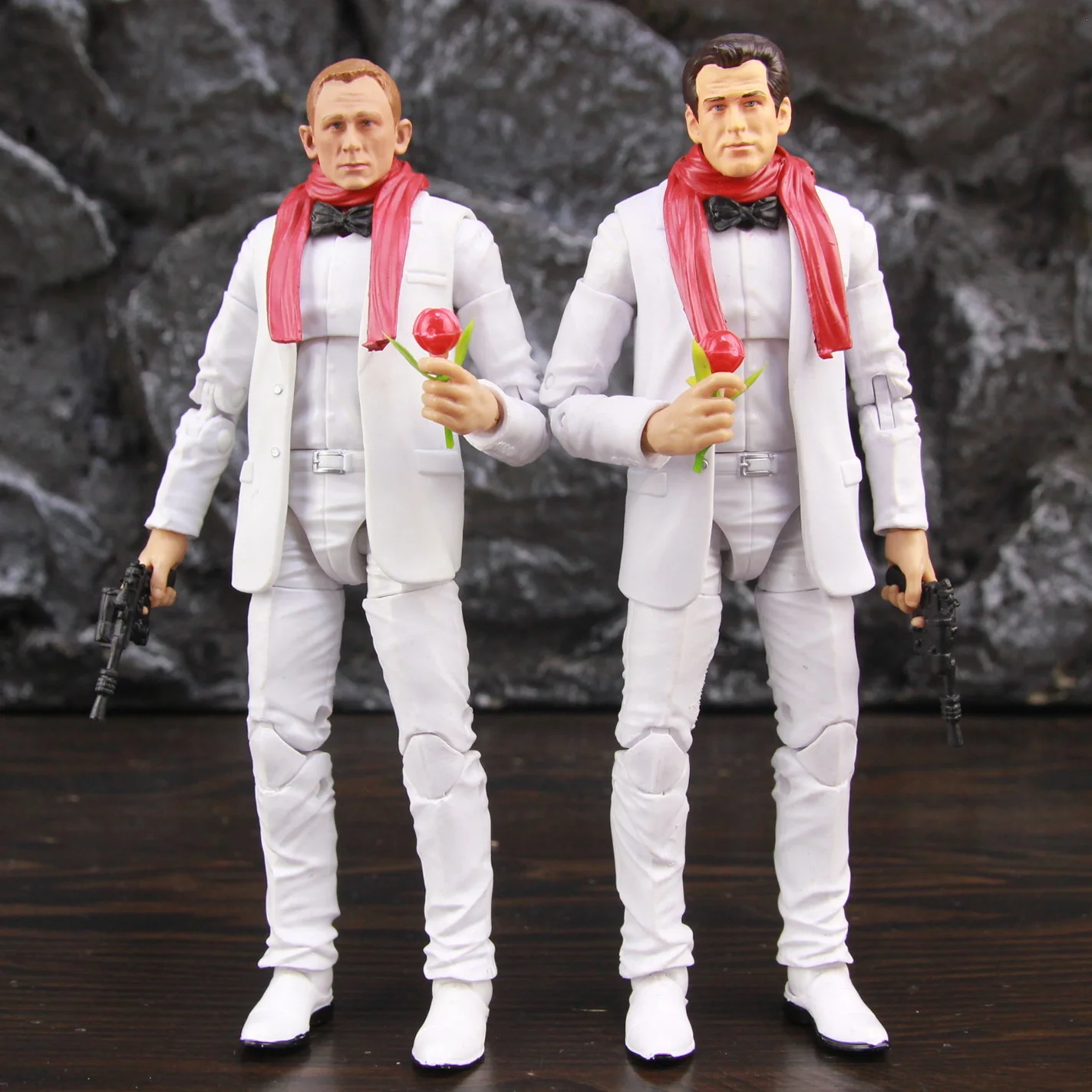 

James 6" Movie Action Figure White Suit Bow Sky Fall Quantum Solace Spectre Daniel Craig Pierce Brosnan Toys Doll Model