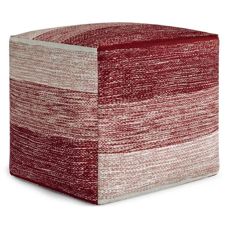 

Patterned Maroon Melange Ottoman, Unique and Eye-Catching Accent Piece for Living Rooms