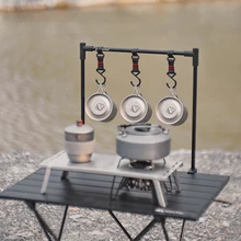 

Camping Desktop Storage Rack Lightweight Folding Camping Cookware Hanging Rack Shelf Outdoor Picnic BBQ Tableware Rack Accessory